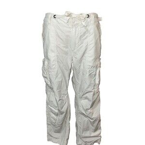 GAP Vintage Y2K Women’s Wide Leg Cargo Pants size XS White Cotton Nylon